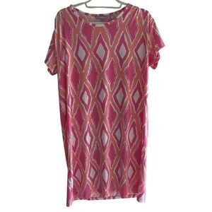 Tori Richard Pink Pullover Summer Dress Women’s Size XL Resort Wear Hawaiian